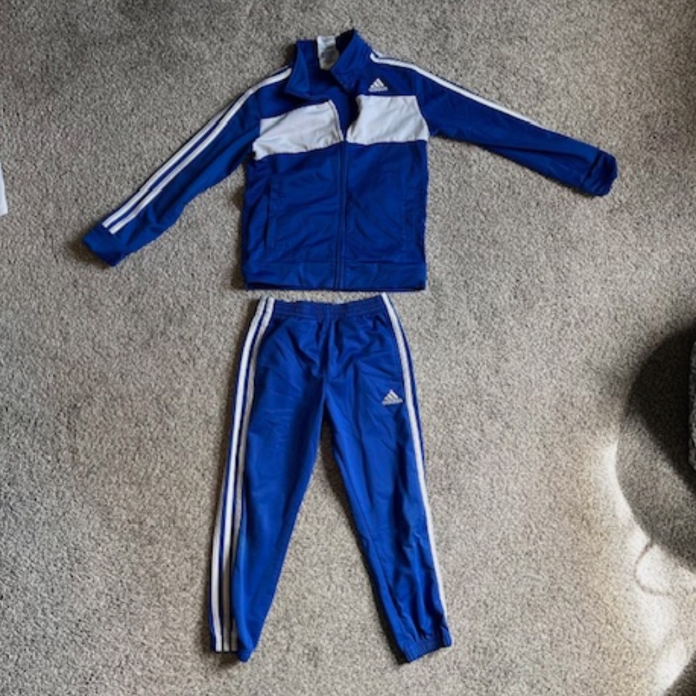 Rare Blue Boys Adidas Track Suit (separates), size 6